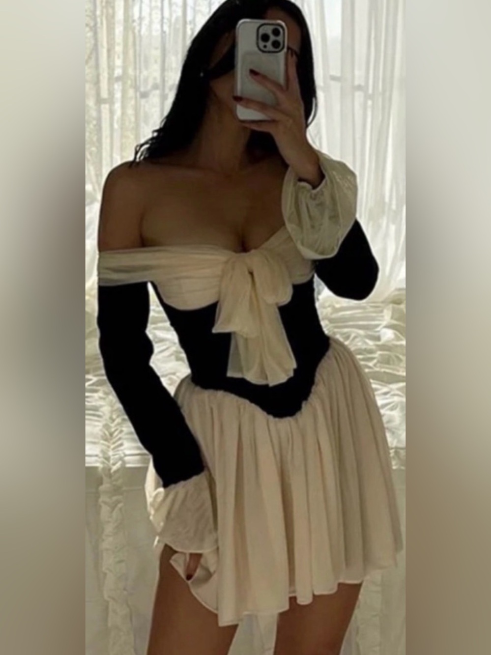 House of CB Alana Strapless Long Sleeve Minidress XS